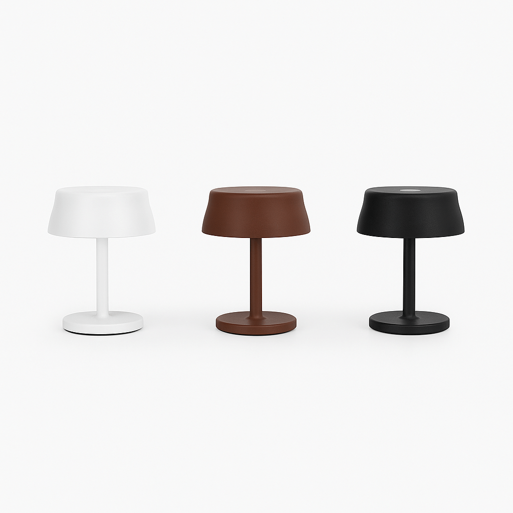 Produktbillede af Luna Mini i sort, hvid og brun på hvid baggrund
