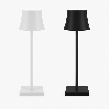 Produktbillede af Sigtuna bordlampe i sort og hvid, opladelig lampe i nordisk stil med mat finish og kvadratisk base